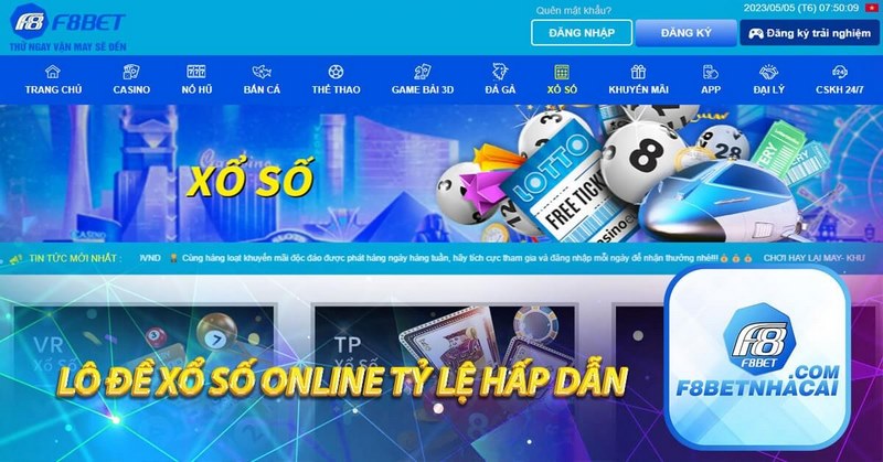 Chơi xổ số lô đề tại nhà cái F8BET uy tín nhất thị trường